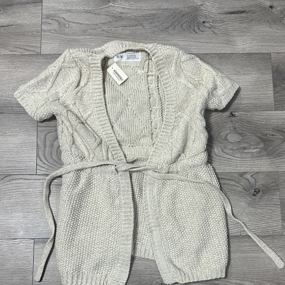 Aeropostale Women's Cream Knit Cardigan